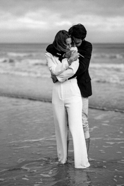 Mariage en Normandie, photo en noir et blanc.