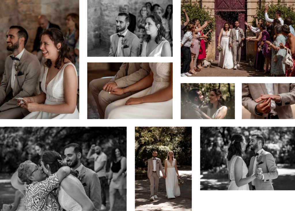 reportage mariage couleur et noir et blanc